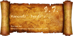 Vancsó Teréz névjegykártya